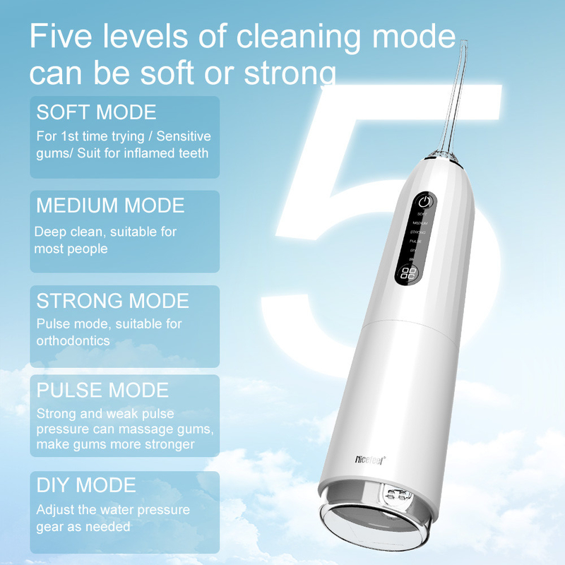 5 + tryby pracy Ipx7 elektryczny strumień wody 300ml higiena jamy ustnej irygator do jamy ustnej do czyszczenia zębów woda Dental Pik Flosser