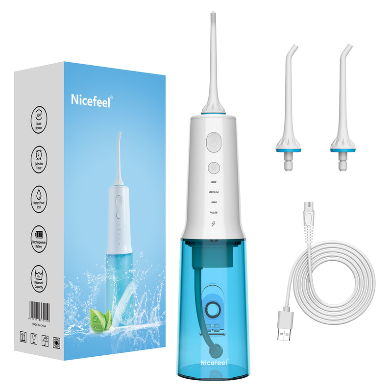 Nicefeel Oral Care Przenośny bezprzewodowy irygator do jamy ustnej o pojemności 300 ml Zbiornik na wodę o dużej mocy