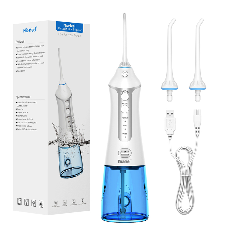 Kompaktowy DIY Flosser Wodny - 0,3 kg - Częstotliwość pulsu 1400-1700 razy/min - 18,5*8,5*5,5 cm