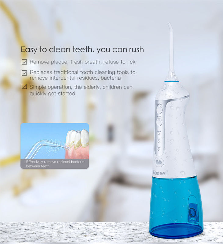 IPX7 Klasa Nicefeel Cordless Water Flosser Przenośny Standard 3 tryby pracy